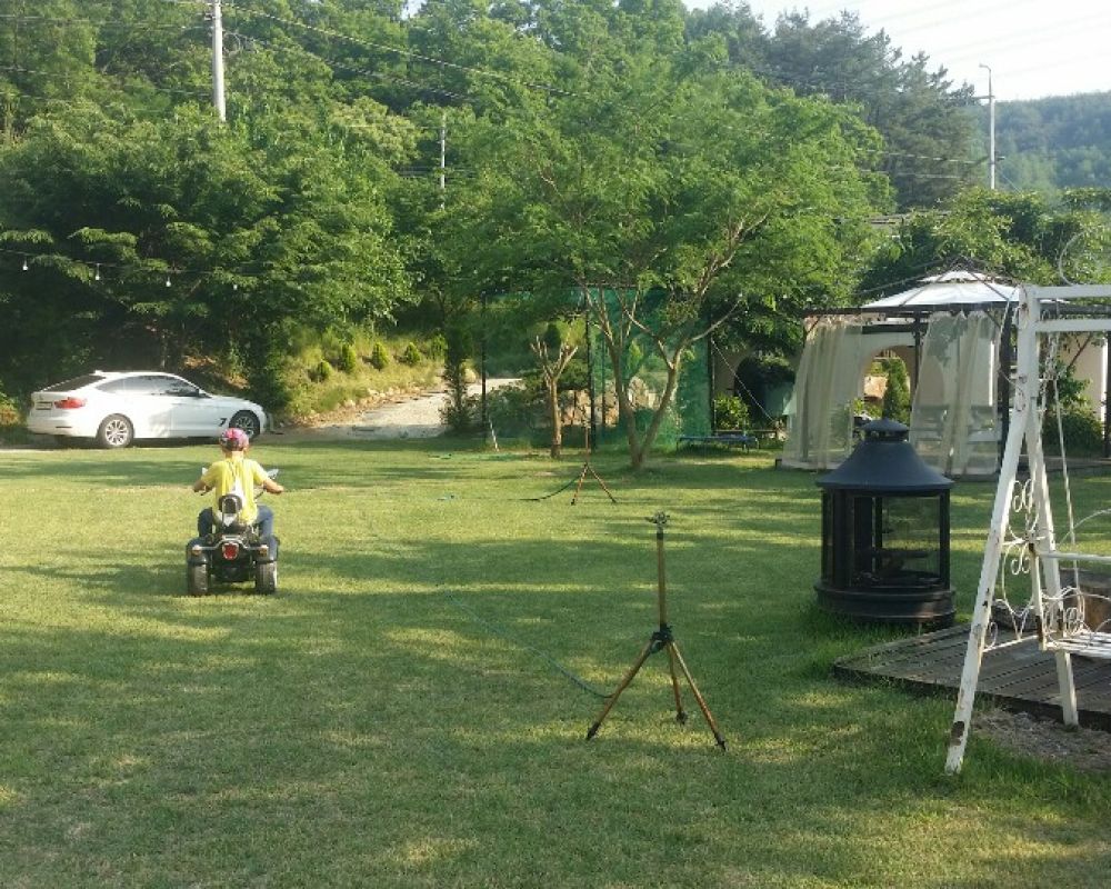 넓은 잔디 정원